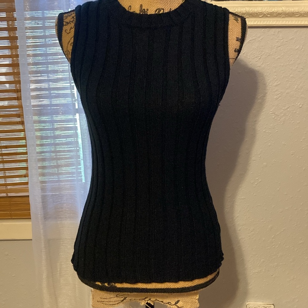 Pink Lily Black Sweater Tank